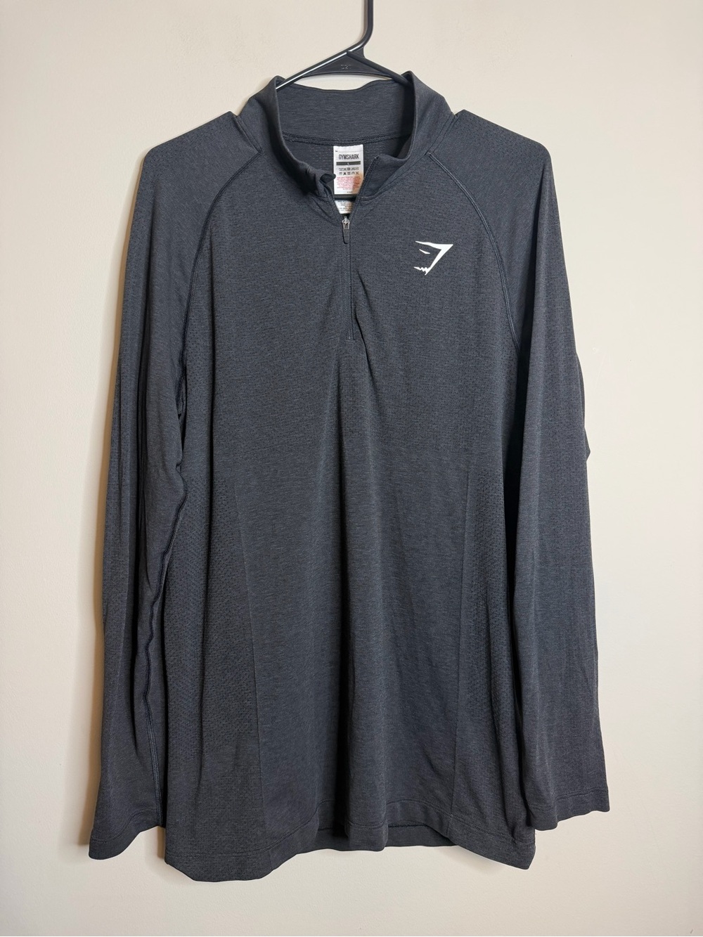 Gymshark Men’s 1/4 Zip Pullover Charcoal Black Size Large